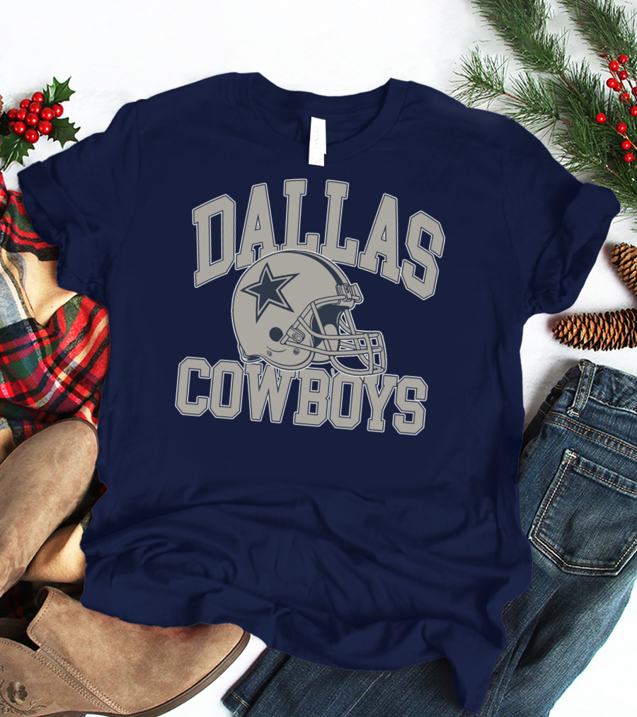 Dallas Cowboys Star Helmet Iconic Team Name T-Shirt