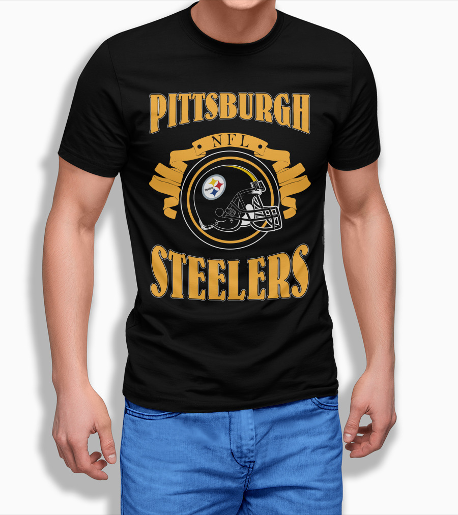 Pittsburgh Steelers NFL Logo Helmet T-Shirt