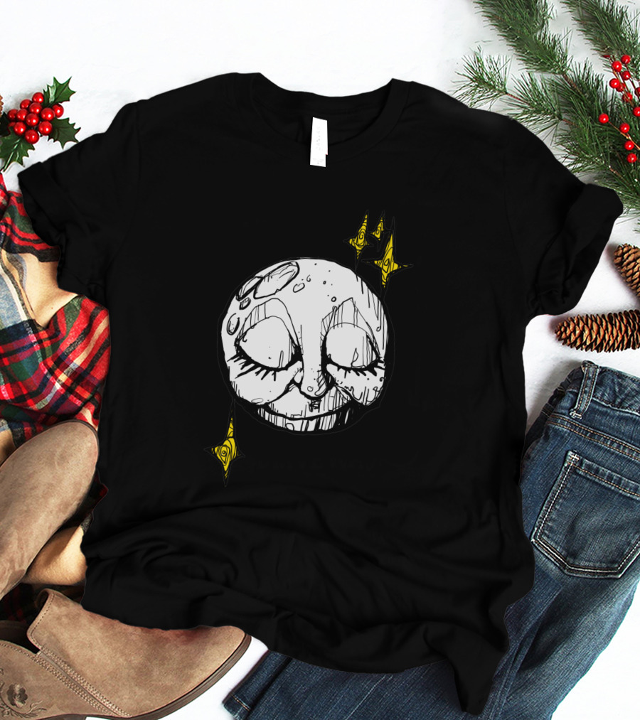 A Tired Old Moon 1545260 Sleepy Face Dripping Wax Surrounded By Twinkling Stars T-Shirt