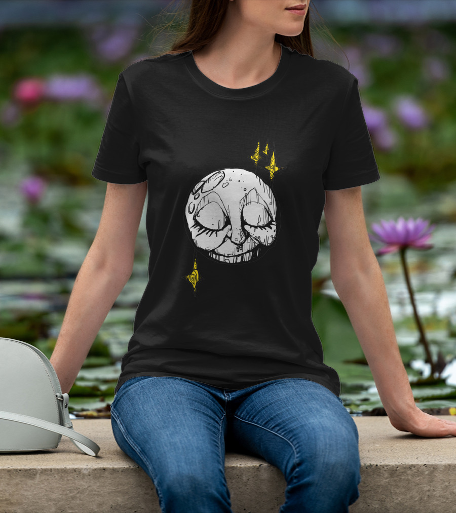 A Tired Old Moon 1545260 Sleepy Face Dripping Wax Surrounded By Twinkling Stars T-Shirt