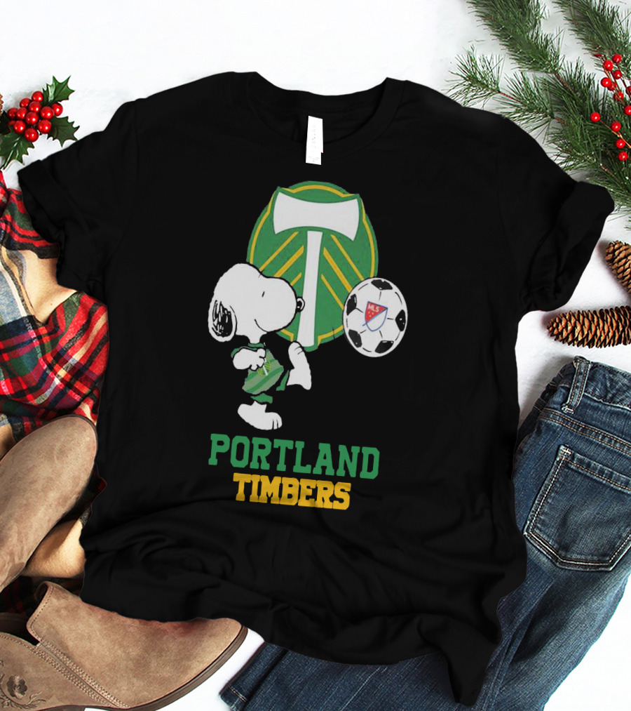 Snoopy Portland Timbers MLS Soccer T-Shirt
