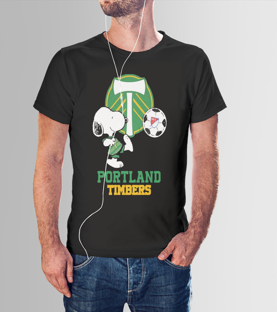 Snoopy Portland Timbers MLS Soccer T-Shirt