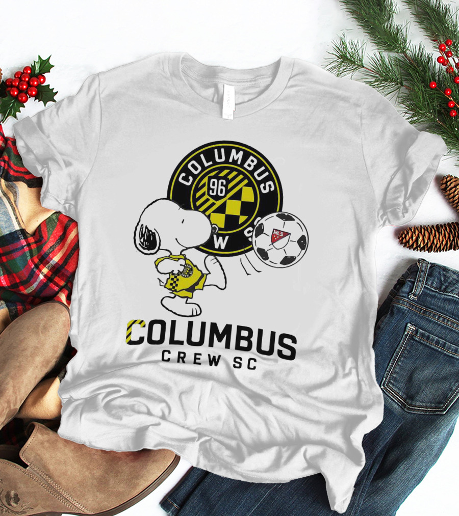 Snoopy Columbus Crew SC Soccer Shirt Iconic Peanuts Collaboration T-Shirt