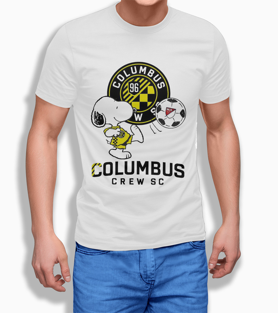 Snoopy Columbus Crew SC Soccer Shirt Iconic Peanuts Collaboration T-Shirt