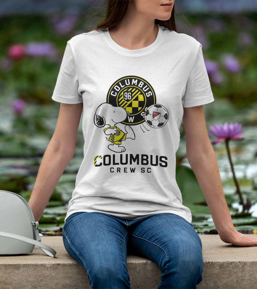 Snoopy Columbus Crew SC Soccer Shirt Iconic Peanuts Collaboration T-Shirt