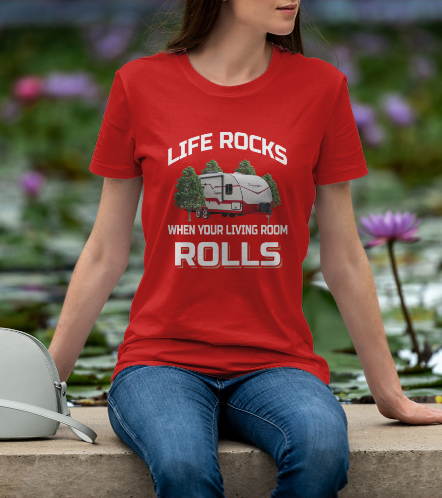 LIFE ROCKS WHEN YOUR LIVING ROOM ROLLS Gulfstream Vintage Cruiser T-Shirt
