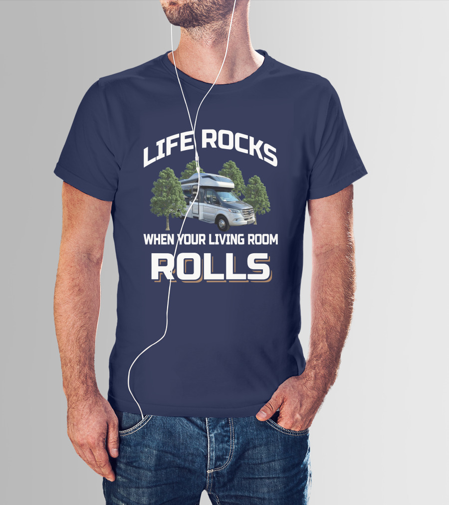 LIFE ROCKS WHEN YOUR LIVING ROOM ROLLS TIFFIN WAYFARER 25 RW T-Shirt