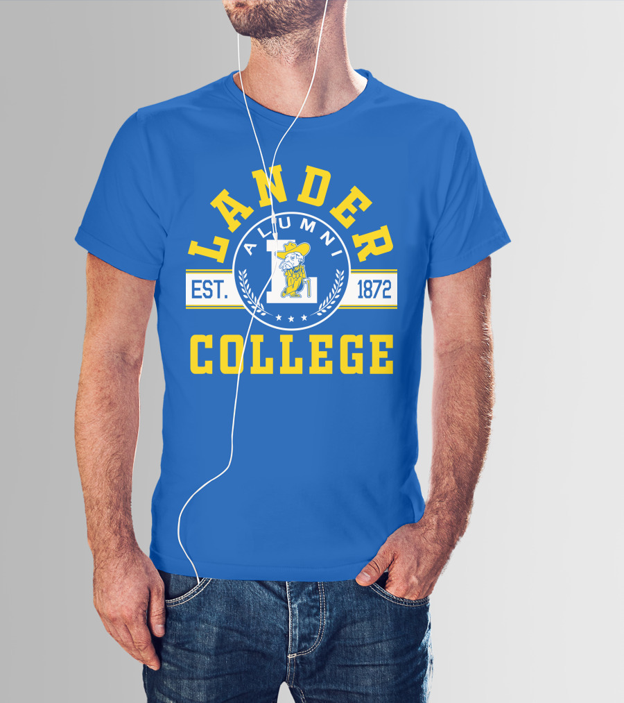Lander College Alumni Est. 1872 Blue And Yellow T-Shirt
