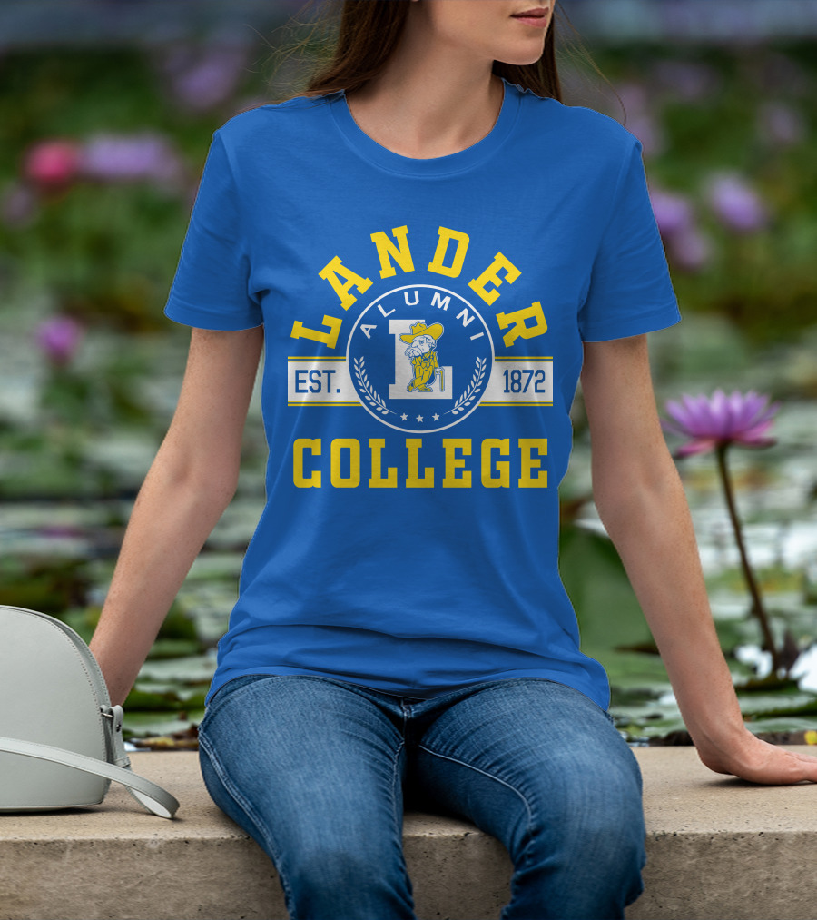 Lander College Alumni Est. 1872 Blue And Yellow T-Shirt