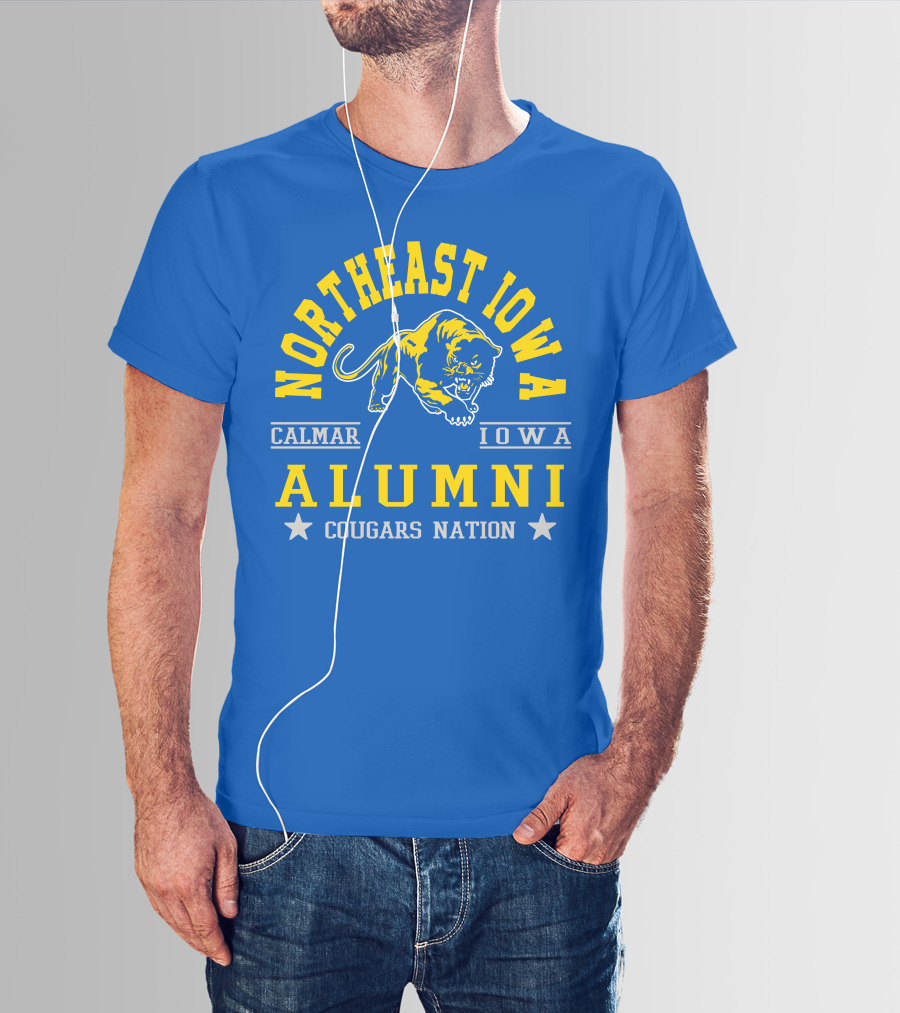 Northeast Iowa Calmar Iowa Alumni Cougars Nation T-Shirt