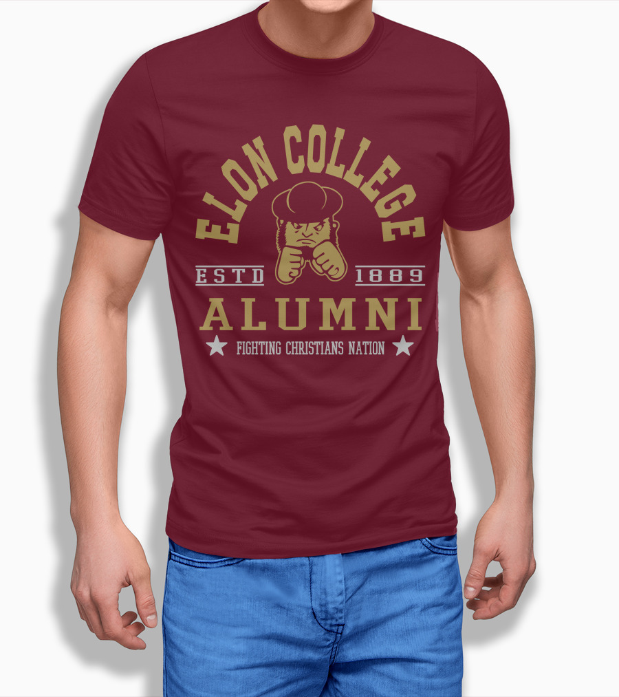 Elon College Alumni Fighting Christians Nation Estd 1889 T-Shirt