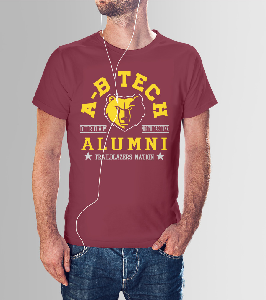 A-B Tech Alumni Trailblazers Nation Durham North Carolina Bear T-Shirt