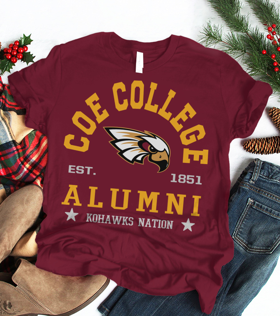 Coe College Est. 1851 Alumni Kohawks Nation T-Shirt