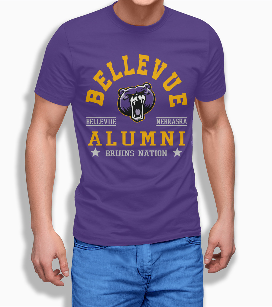 Bellevue Nebraska Alumni Bruins Nation Bear T-Shirt