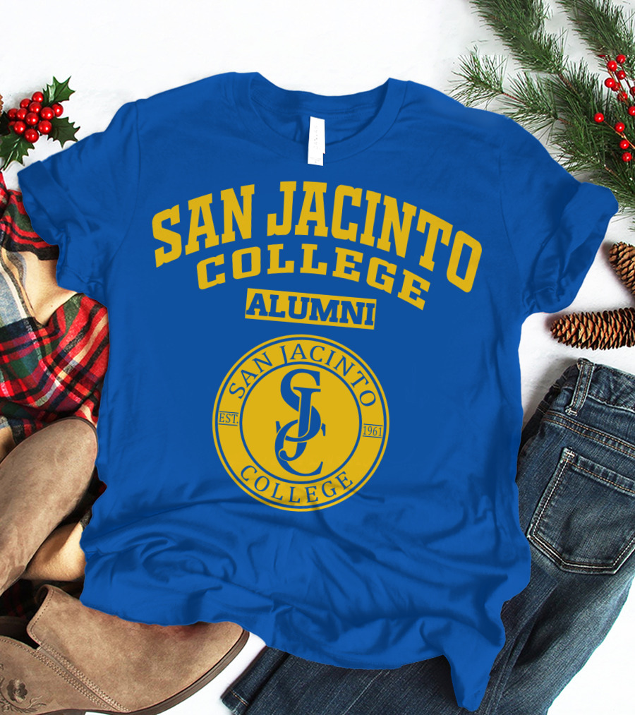 San Jacinto College Alumni SC Logo Established 1961 Blue And Yellow T-Shirt