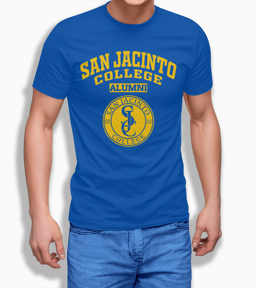 San Jacinto College Alumni SC Logo Established 1961 Blue And Yellow T-Shirt