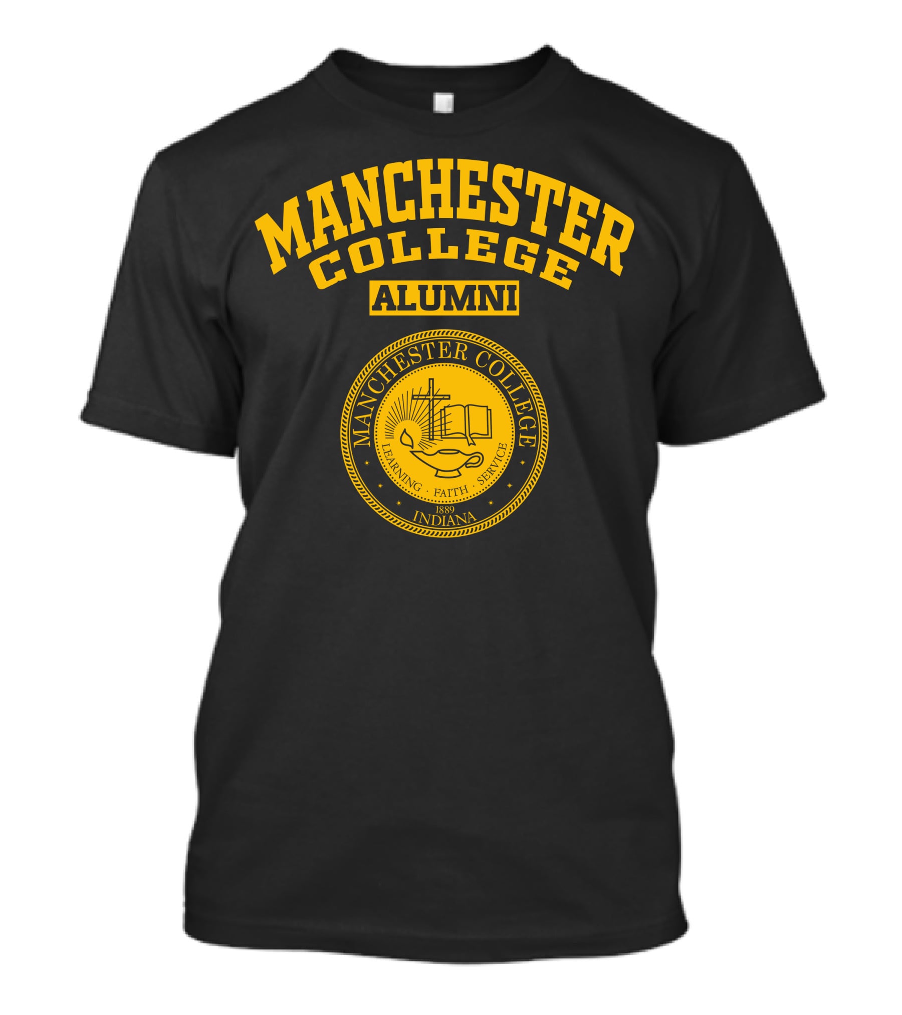Manchester College Alumni Seal Indiana 1889 Learning Faith Service T-Shirt