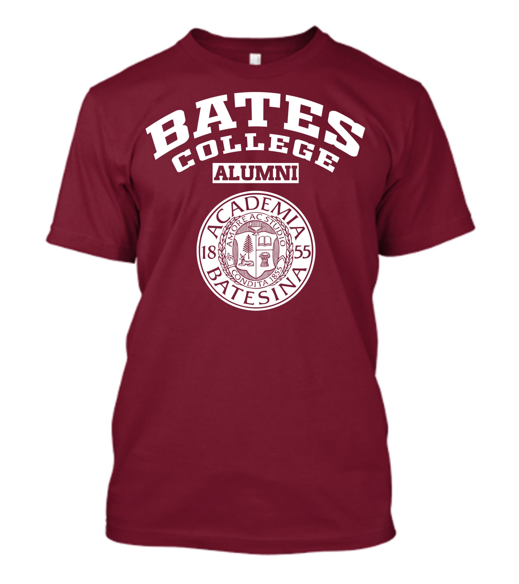 Bates College Alumni Academia Batesina 1855 T-Shirt