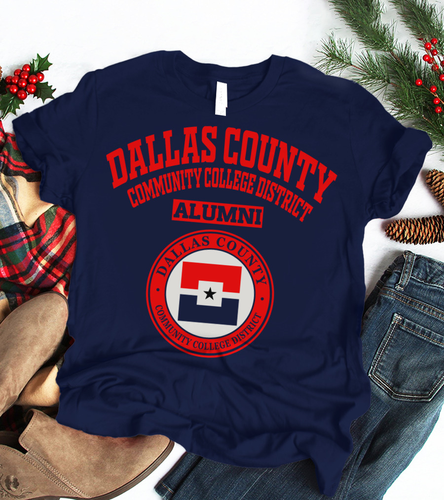 Dallas County Community College District Alumni Red And Navy Star Emblem T-Shirt