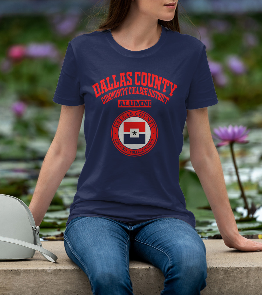 Dallas County Community College District Alumni Red And Navy Star Emblem T-Shirt
