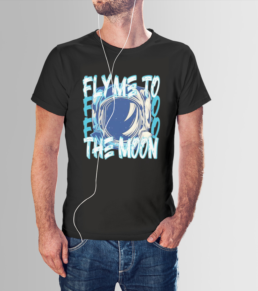Fly Me To The Moon Astronaut Helmet Sky Stars T-Shirt