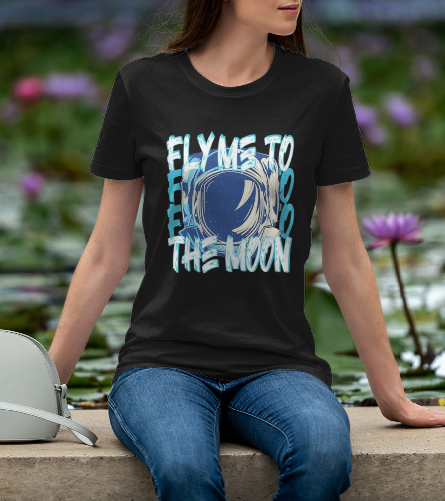 Fly Me To The Moon Astronaut Helmet Sky Stars T-Shirt