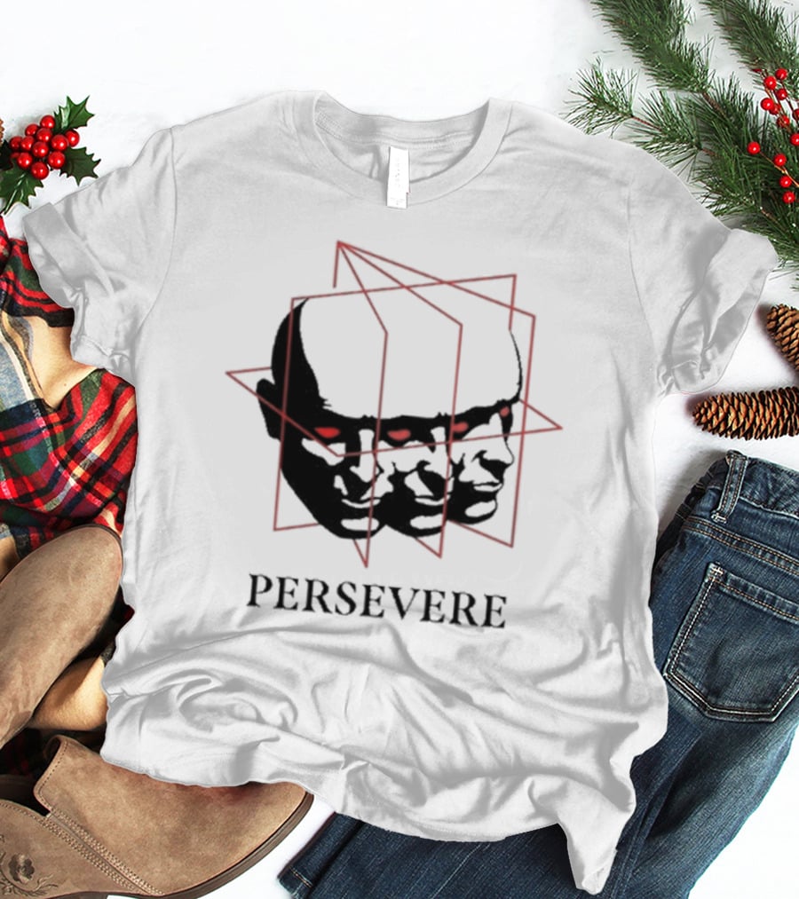 Persevere Triple Head Red Eyes Geometric Box T-Shirt