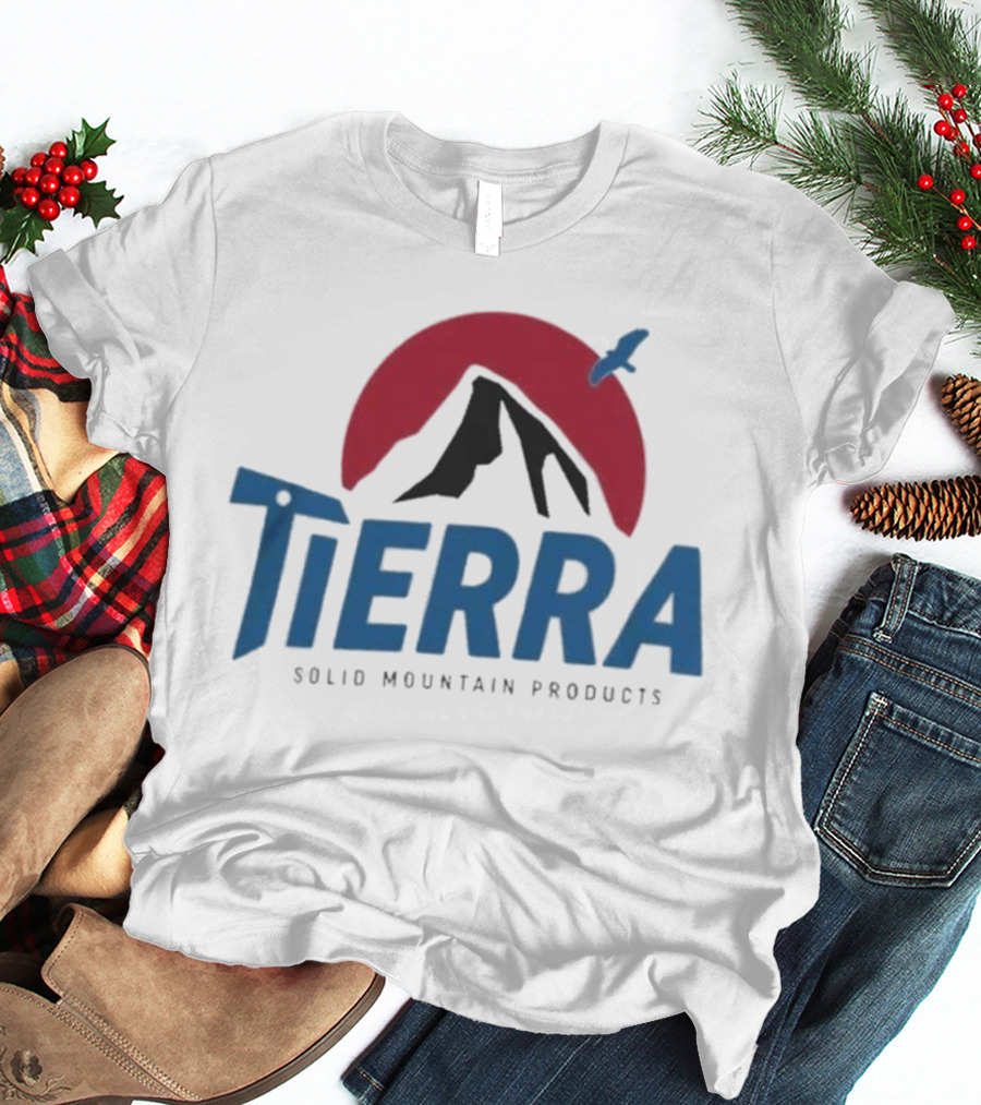 Tierra Solid Mountain Products Red Sun Blue Bird T-Shirt