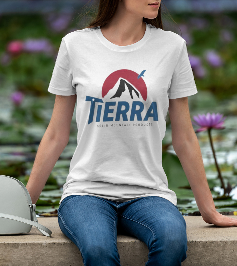 Tierra Solid Mountain Products Red Sun Blue Bird T-Shirt