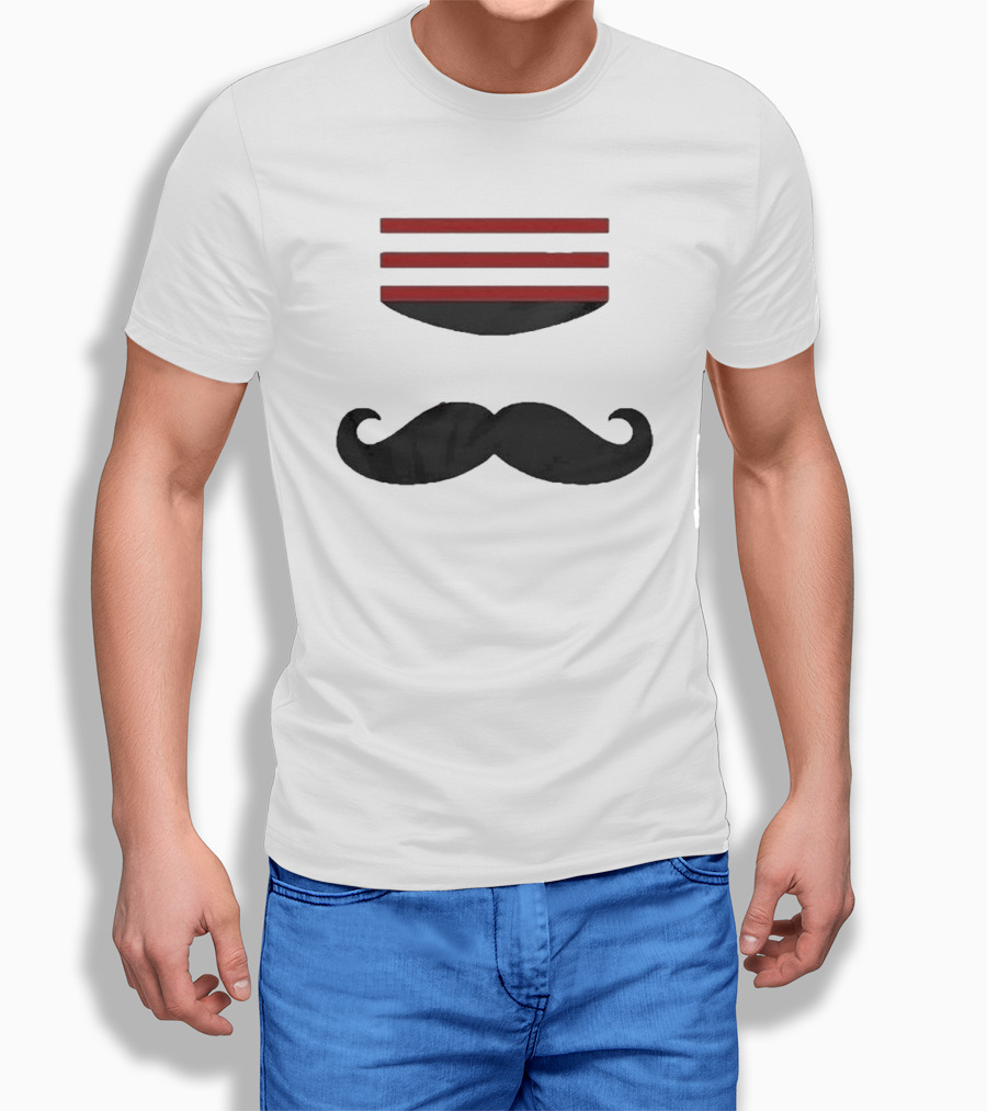 Mr Redleg Mustache Iconic Mustache And Red Stripes T-Shirt
