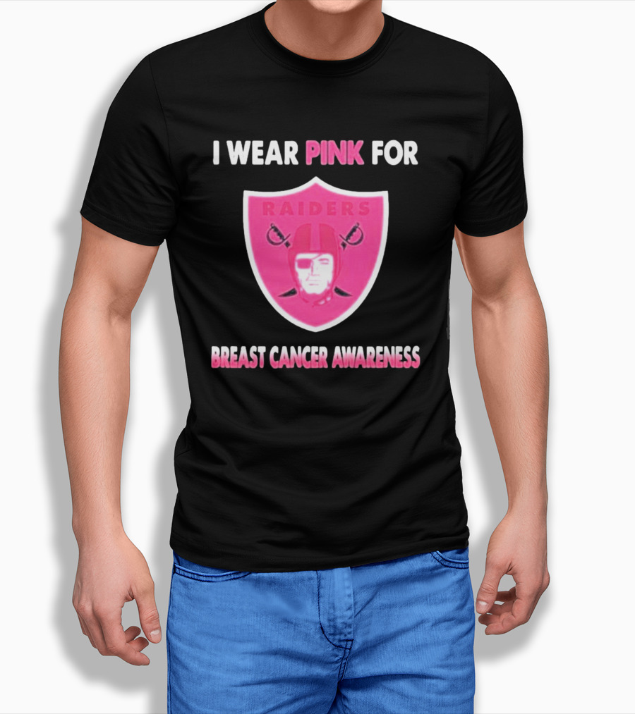 Las Vegas Raiders I Wear Pink For Breast Cancer Awareness T-Shirt