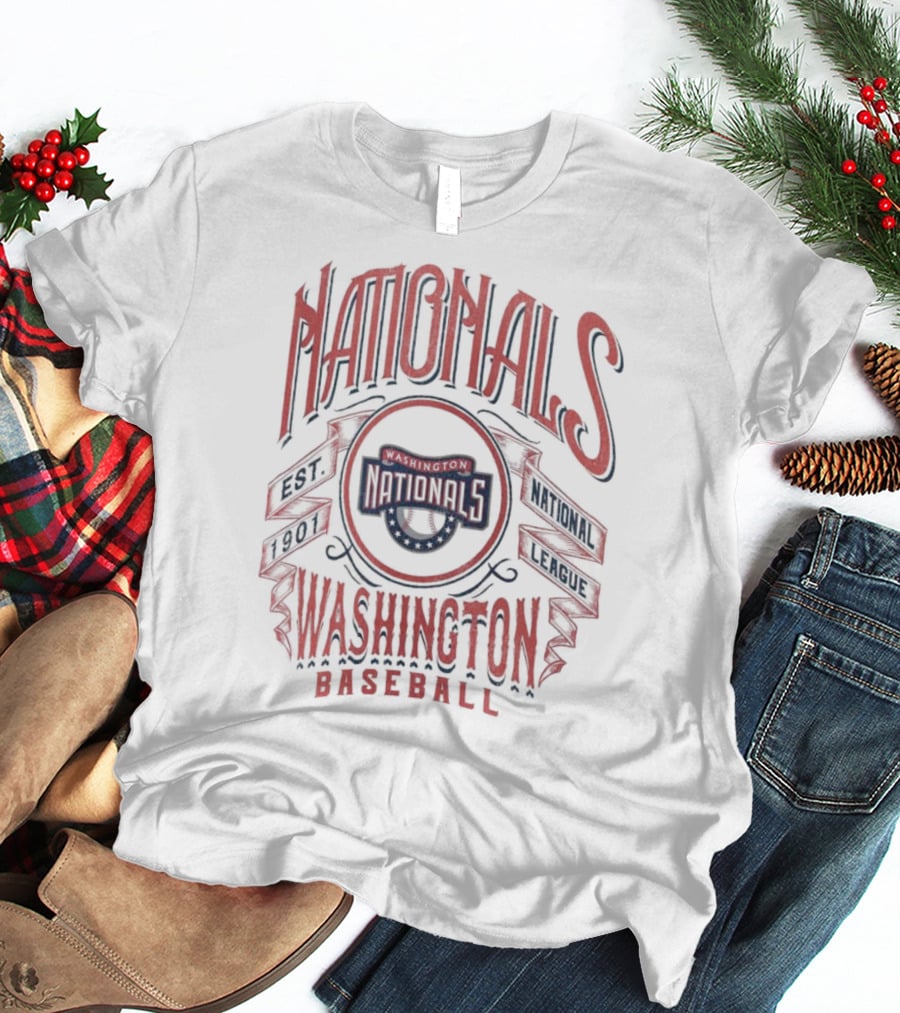 Washington Nationals National League Baseball Est 1901 Rucker Collection Distressed Rock T-Shirt