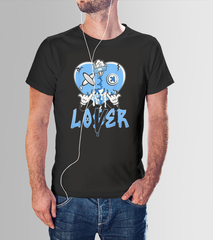 Racer Blue 5s Lover Heart With Loss And Repair Symbolism T-Shirt
