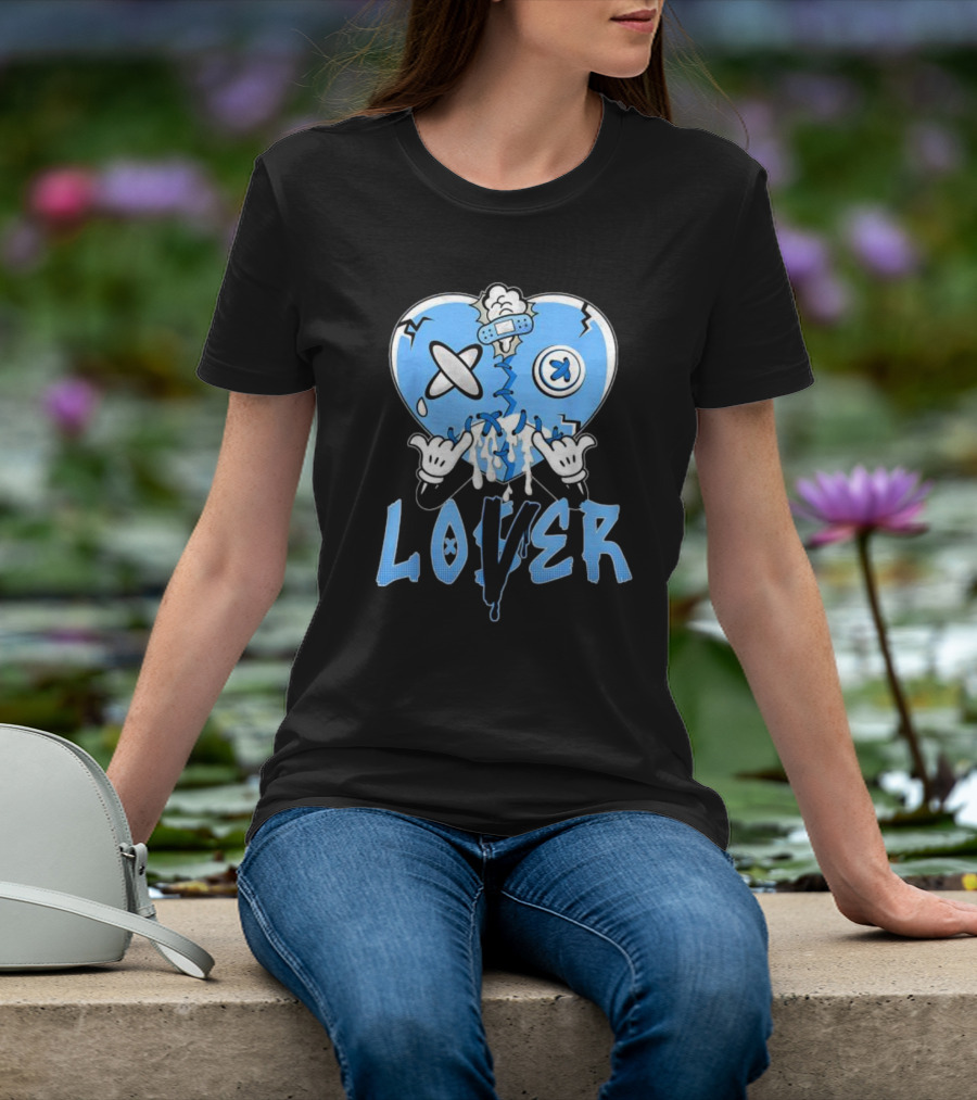 Racer Blue 5s Lover Heart With Loss And Repair Symbolism T-Shirt