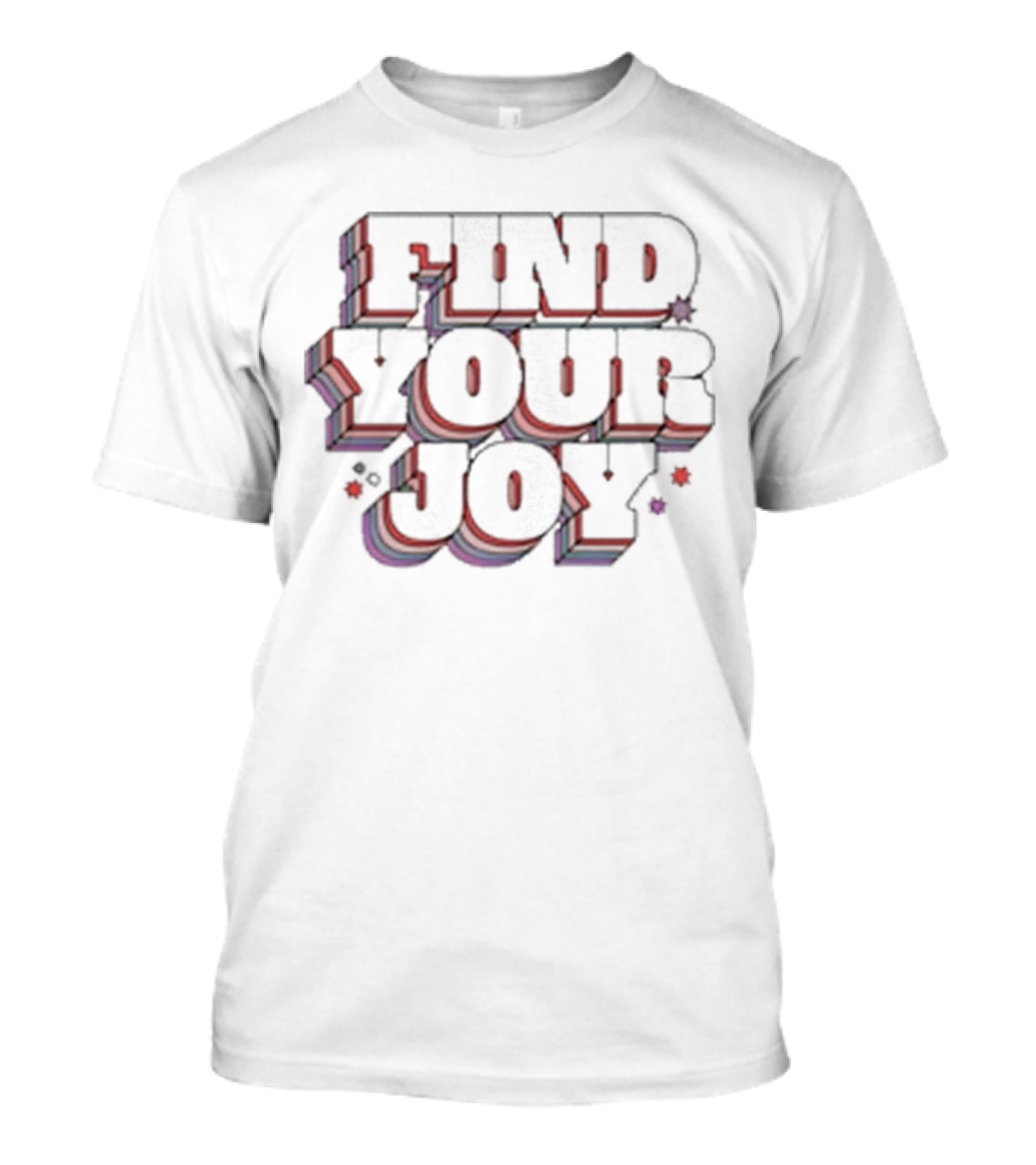 FIND YOUR JOY Retro Multicolor 3D Lettering T-Shirt