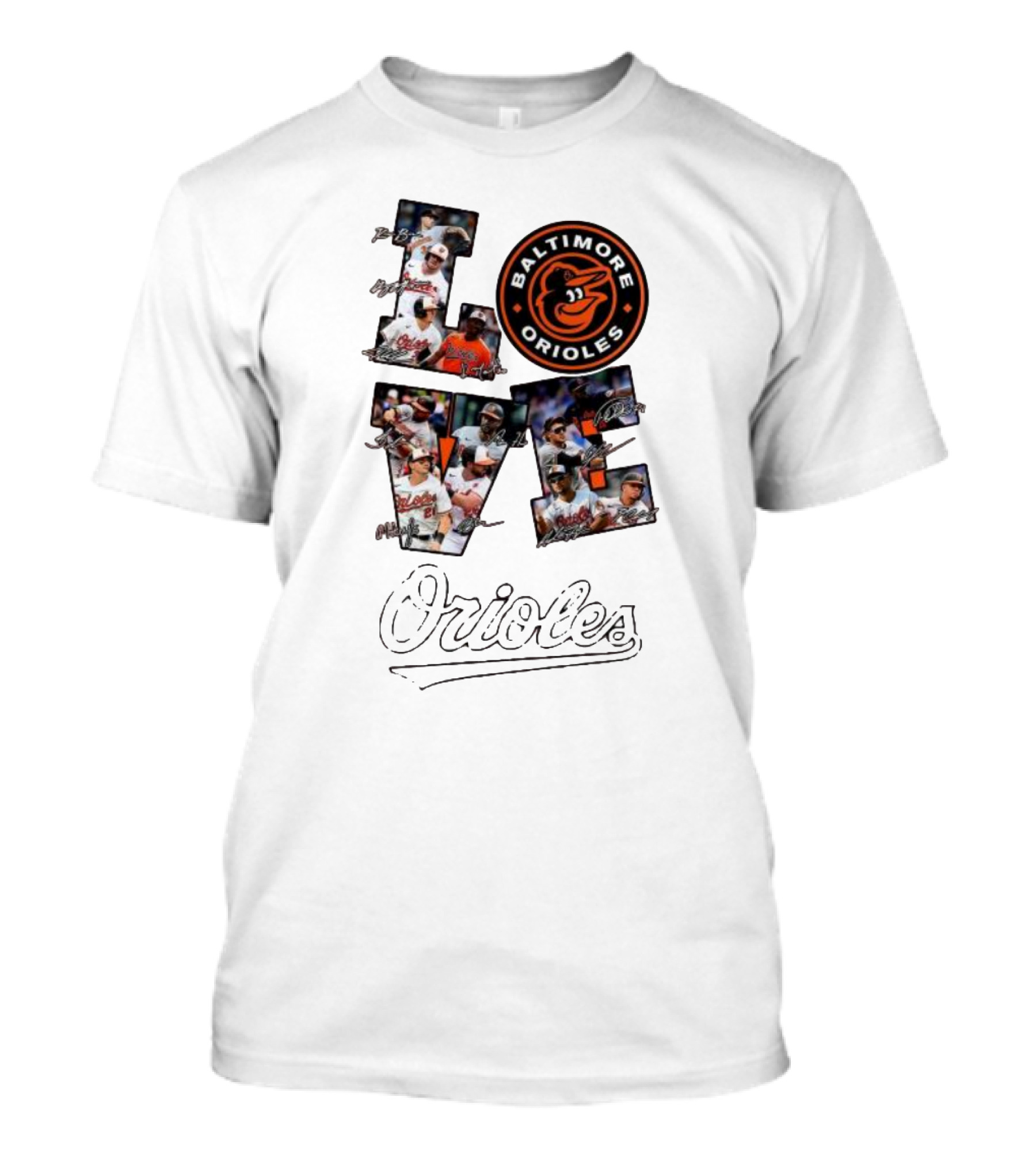 Baltimore Orioles Love Team Personalized Orange Players T-Shirt