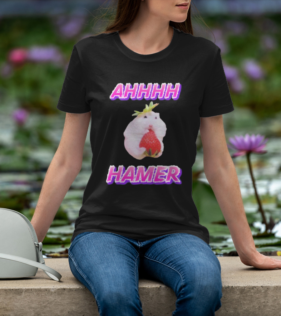 Ahhhh Hamer Strawberry Holding Hamer T-Shirt