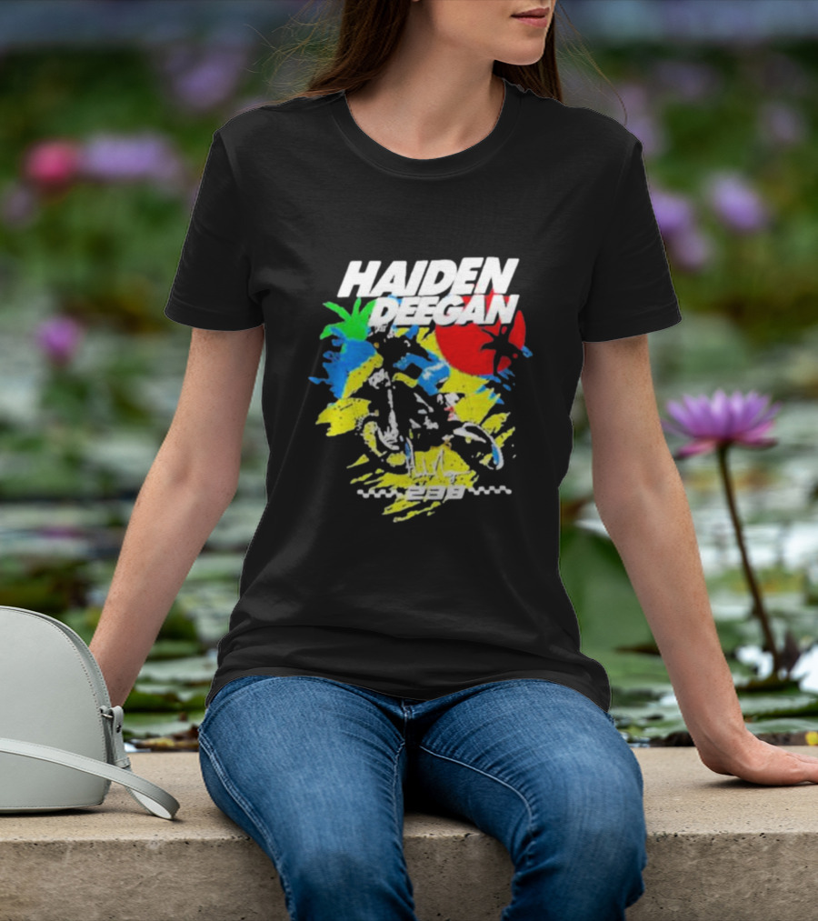 Haiden Deegan 38 Colorful Motocross Art With Sun And Palm Elements T-Shirt
