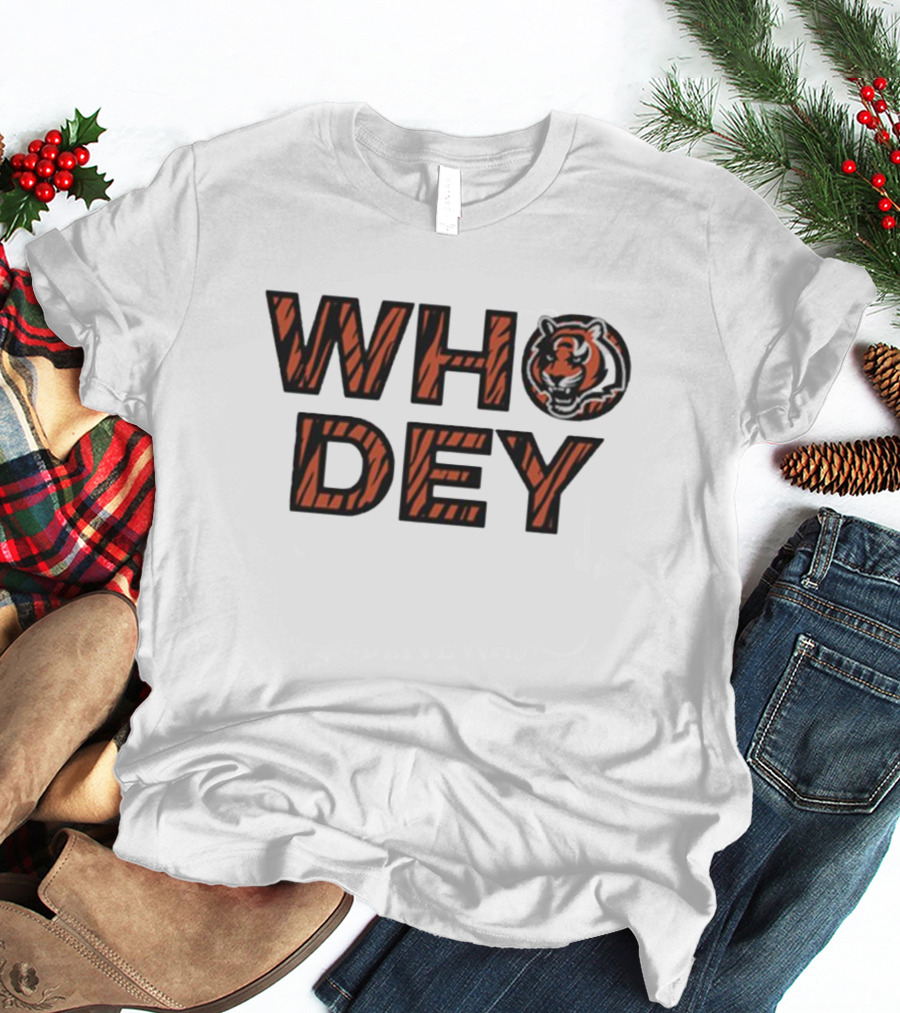 Who Dey Cincinnati Bengals Tiger Stripes T-Shirt