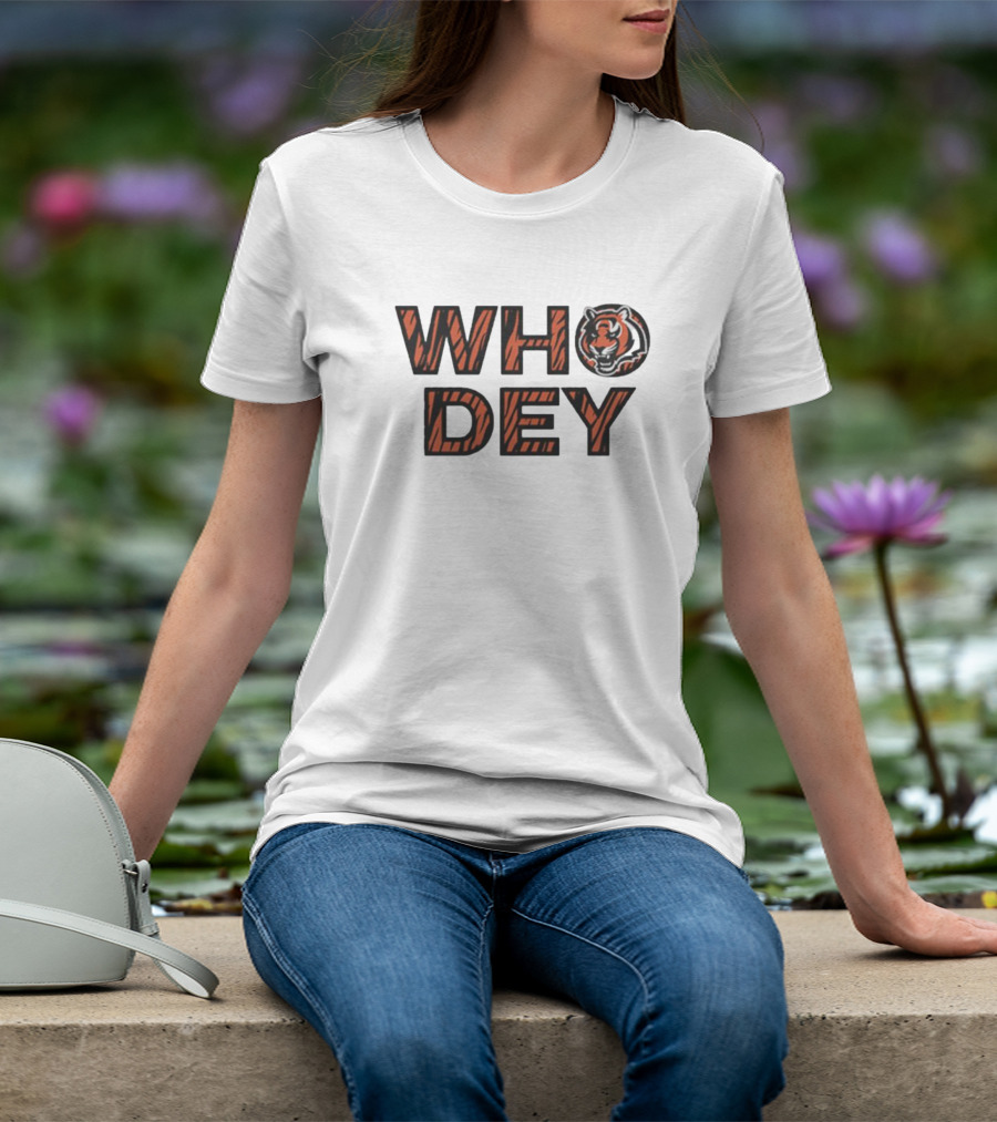 Who Dey Cincinnati Bengals Tiger Stripes T-Shirt