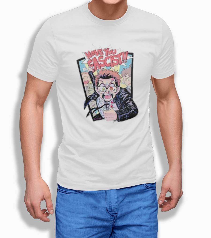 Feriowind Move You Fascist Comic Style Rage Manga Character Explosion T-Shirt