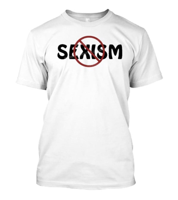 Prohibit Sexism Symbol With Red Circle And Slash T-Shirt