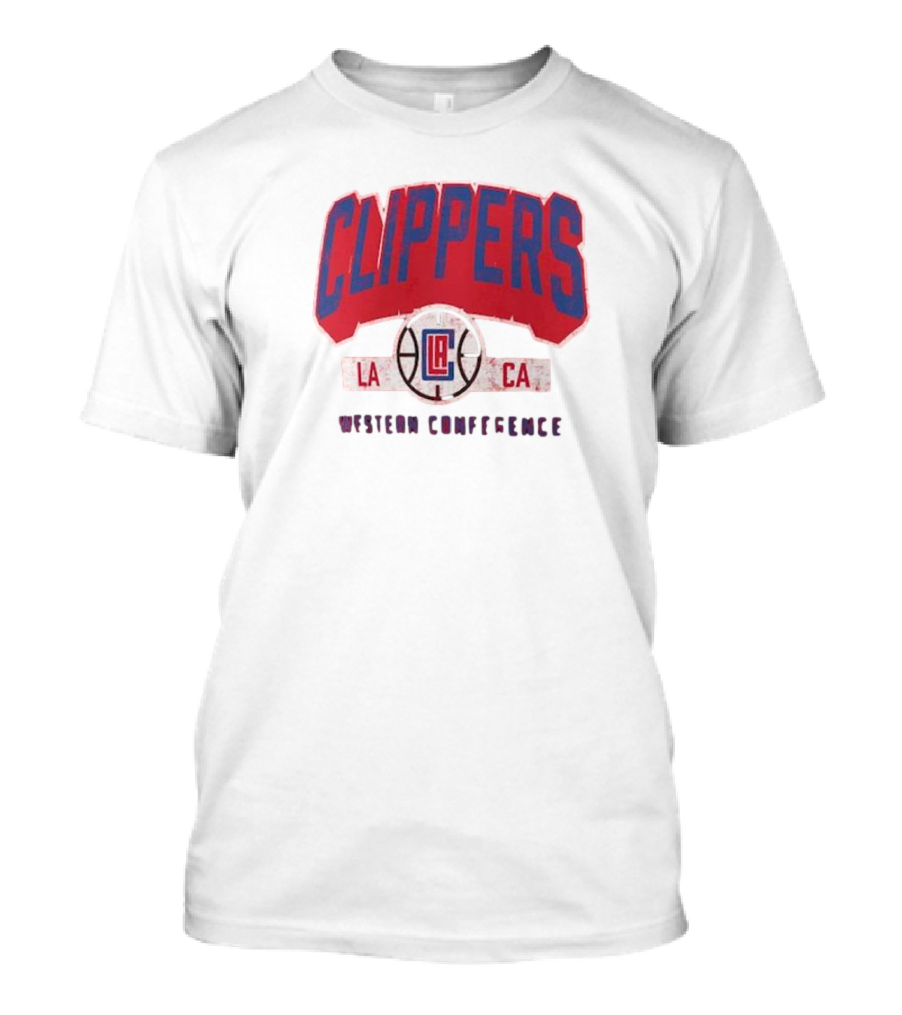Clippers LA CA Western Conference Front Court Press Snow Wash T-Shirt