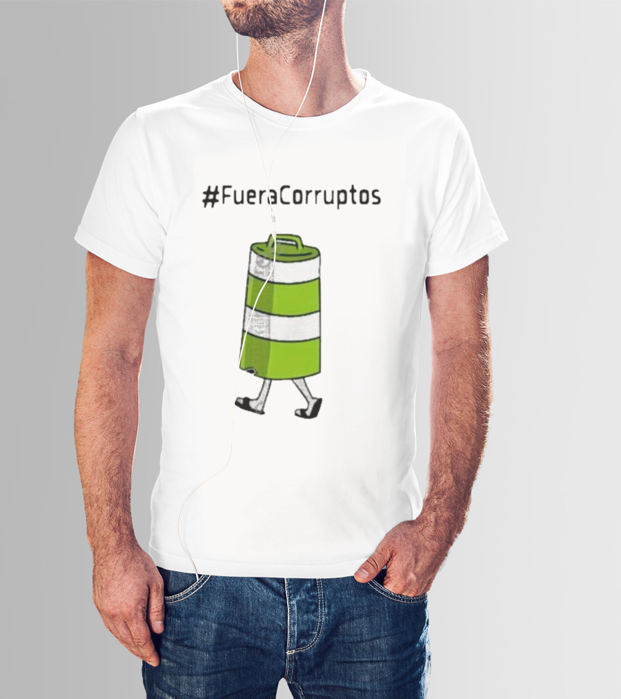 Paola Hurtado Uri Samayoa #FueraCorruptos Walking Traffic Cone Image T-Shirt