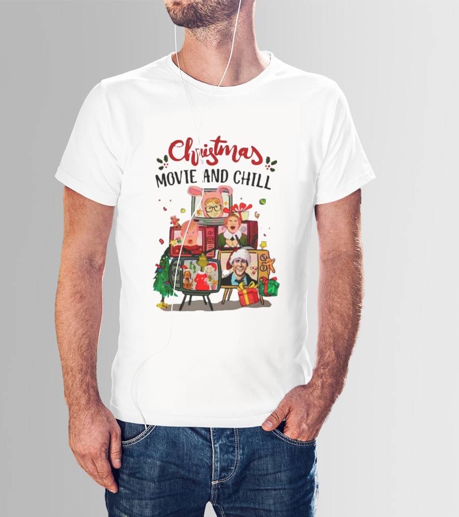 Christmas Movie And Chill Characters TV Holiday Icons T-Shirt