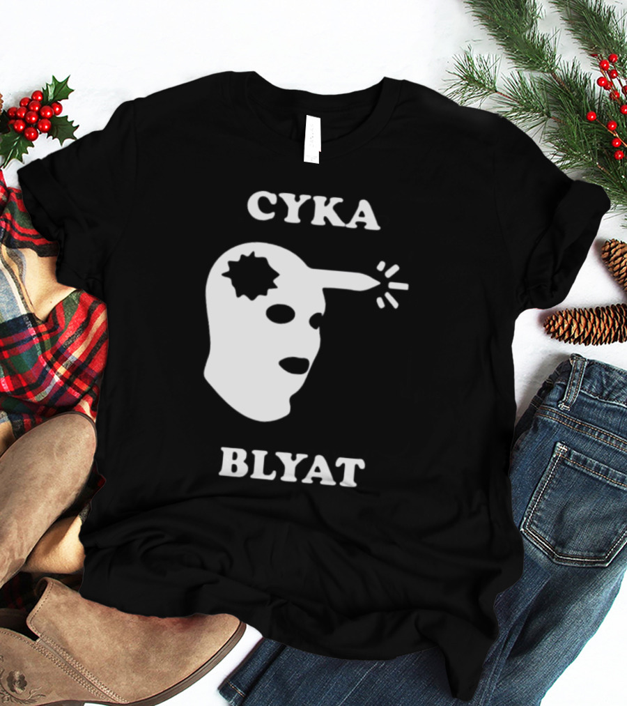 CYKA BLYAT Mask Bullet Headshot T-Shirt