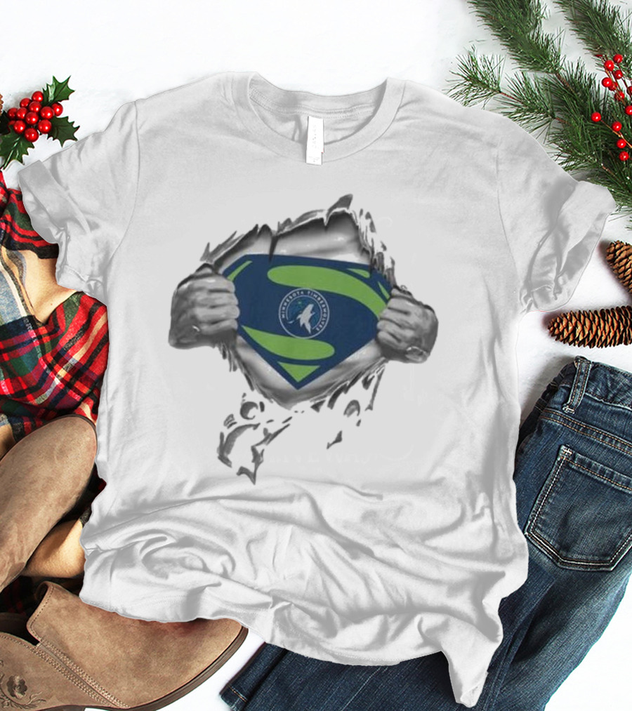 Minnesota Timberwolves Superman Logo Fusion T-Shirt