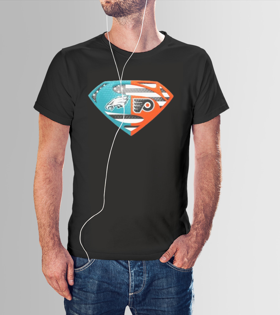 Philadelphia Eagles Philadelphia Flyers Superman Logo Mashup T-Shirt
