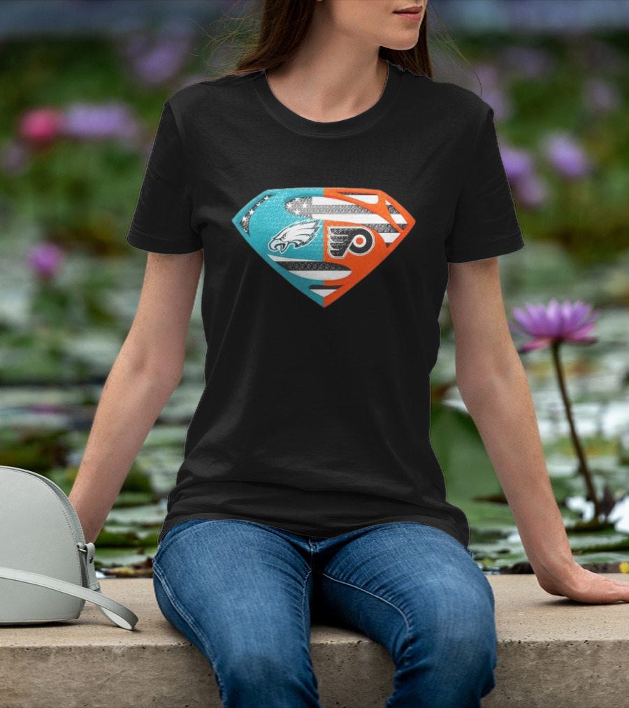 Philadelphia Eagles Philadelphia Flyers Superman Logo Mashup T-Shirt