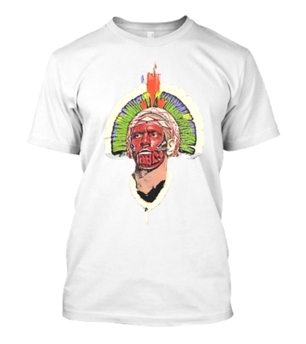 Quality Big Face Poatan Indigenous Headdress War Paint T-Shirt